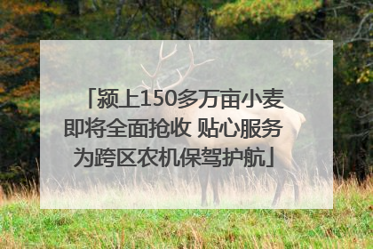 颍上150多万亩小麦即将全面抢收 贴心服务为跨区农机保驾护航