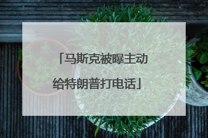 马斯克被曝主动给特朗普打电话