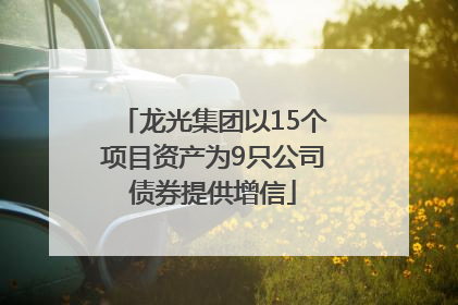龙光集团以15个项目资产为9只公司债券提供增信