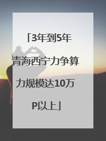 3年到5年 青海西宁力争算力规模达10万P以上