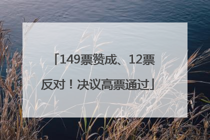 149票赞成、12票反对！决议高票通过