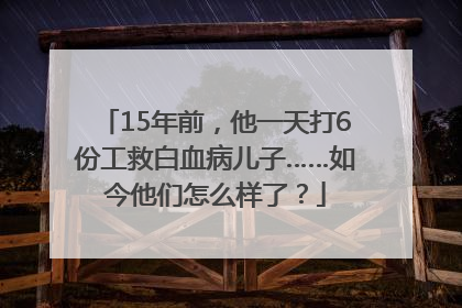15年前，他一天打6份工救白血病儿子……如今他们怎么样了？