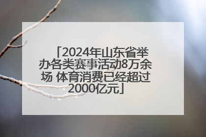 2024年山东省举办各类赛事活动8万余场 体育消费已经超过2000亿元