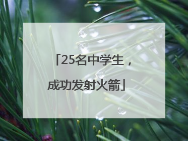 25名中学生，成功发射火箭