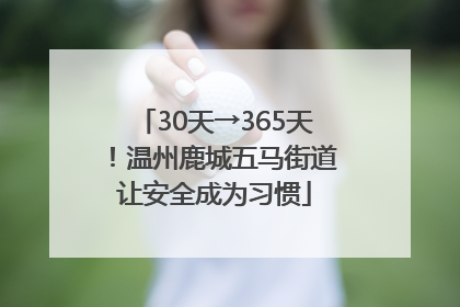 30天→365天！温州鹿城五马街道让安全成为习惯
