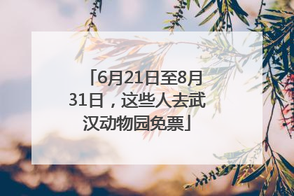 6月21日至8月31日，这些人去武汉动物园免票