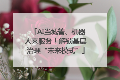 AI当城管、机器人来服务！解锁基层治理“未来模式”